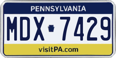 PA license plate MDX7429