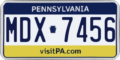 PA license plate MDX7456