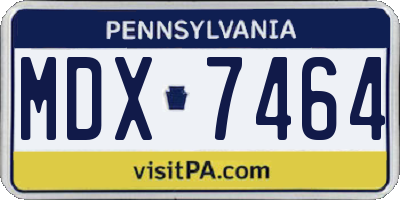PA license plate MDX7464