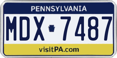 PA license plate MDX7487
