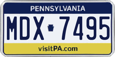 PA license plate MDX7495
