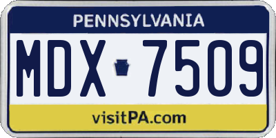 PA license plate MDX7509