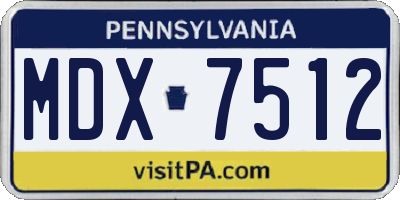 PA license plate MDX7512