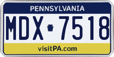 PA license plate MDX7518