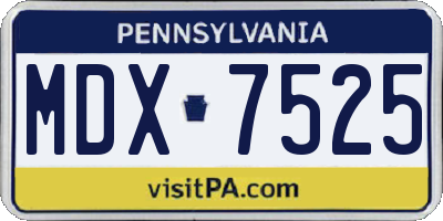 PA license plate MDX7525