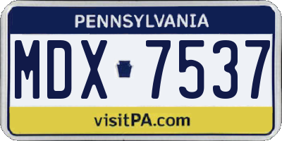 PA license plate MDX7537