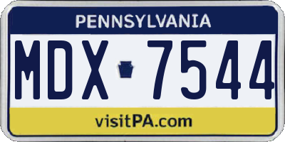 PA license plate MDX7544