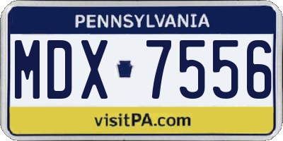 PA license plate MDX7556