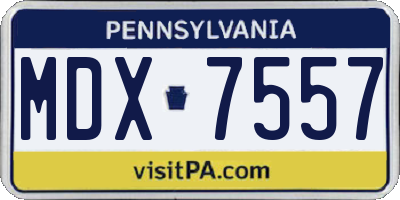 PA license plate MDX7557