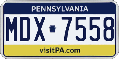 PA license plate MDX7558