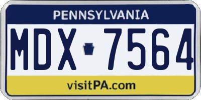 PA license plate MDX7564