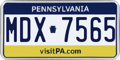 PA license plate MDX7565