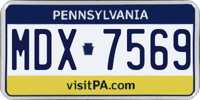 PA license plate MDX7569