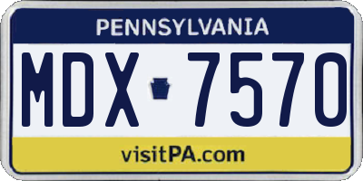 PA license plate MDX7570