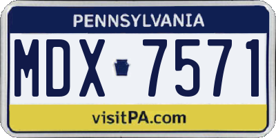 PA license plate MDX7571