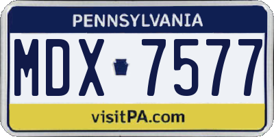 PA license plate MDX7577