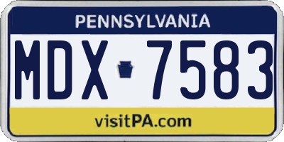 PA license plate MDX7583