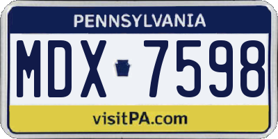 PA license plate MDX7598