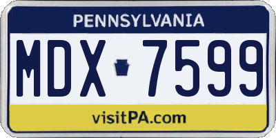 PA license plate MDX7599