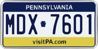 PA license plate MDX7601
