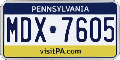 PA license plate MDX7605