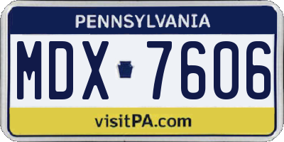 PA license plate MDX7606