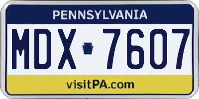 PA license plate MDX7607