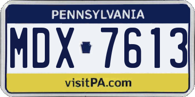 PA license plate MDX7613