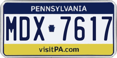 PA license plate MDX7617