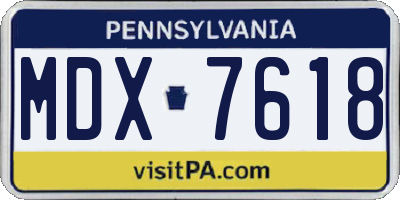 PA license plate MDX7618