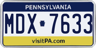 PA license plate MDX7633