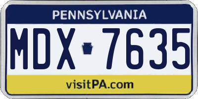 PA license plate MDX7635