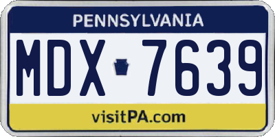 PA license plate MDX7639