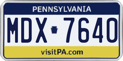 PA license plate MDX7640