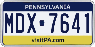 PA license plate MDX7641