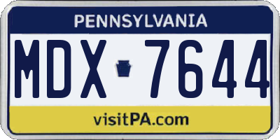 PA license plate MDX7644