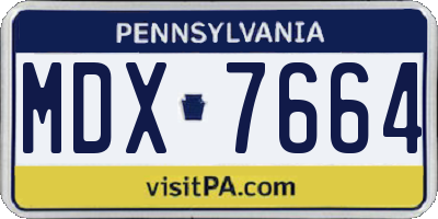 PA license plate MDX7664
