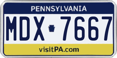 PA license plate MDX7667
