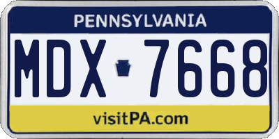 PA license plate MDX7668
