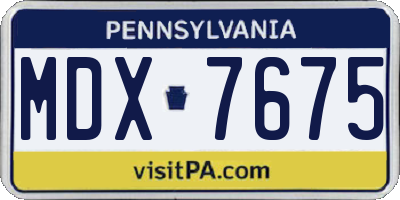 PA license plate MDX7675
