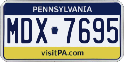 PA license plate MDX7695