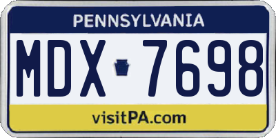 PA license plate MDX7698