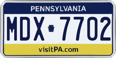 PA license plate MDX7702