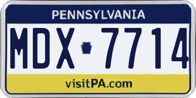 PA license plate MDX7714
