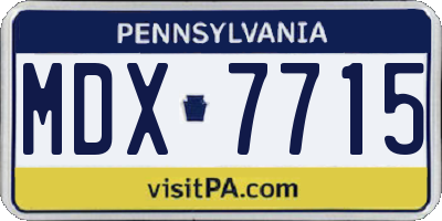 PA license plate MDX7715