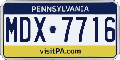 PA license plate MDX7716