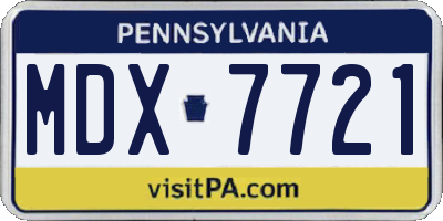 PA license plate MDX7721