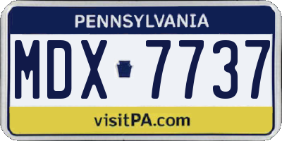PA license plate MDX7737