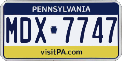 PA license plate MDX7747