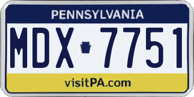 PA license plate MDX7751